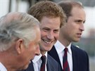 Princ Charles a jeho synové Harry a William (Londýn, 10. záí 2014)