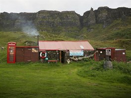 The Whales Head community pub is seen on the Isle of Eigg, Inner Hebrides,...