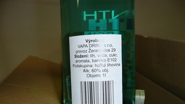 Lihoviny nalezen celnky v Bystici pod Hostnem. Absinth, kter obsahoval metanol.