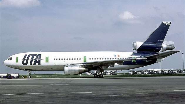 Letoun DC-10-30 spolenosti UTA, kter byl znien pi bombovm toku v roce 1989.