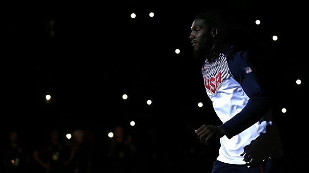 Americk basketbalista Kenneth Faried nastupuje k finle mistrovstv svta.