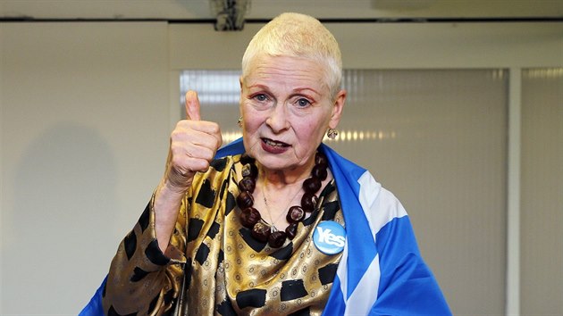 Vivienne Westwoodov podporuje samostatnost Skotska (Londn, 14. z 2014).