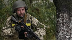 Ukrajinský voják u města Debalceve (9. září 2014) Ukrajinský voják u města Debalceve (9. září 2014)