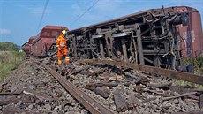 Nákladní vlak plně naložený uhlím vykolejil u Převýšova na Královéhradecku.... Nákladní vlak plně naložený uhlím vykolejil u Převýšova na Královéhradecku....