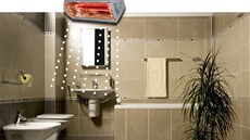 Pro větší koupelny se doporučuje příkon sálavých topidel 1500 až 2000 W. Pro větší koupelny se doporučuje příkon sálavých topidel 1500 až 2000 W.