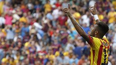 BOE, TY TO VIDÍ. Neymar z Barcelony slaví svou druhou branku v ligovém utkání...