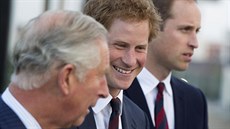 Princ Charles a jeho synové Harry a William (Londýn, 10. záí 2014)
