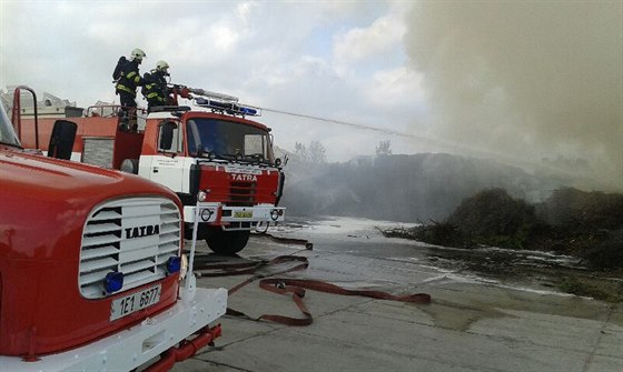 V Drakovicích u Pardubic hoela hromada oezaných devin.