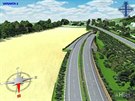 Plánovaná podoba silnice R55 v Napajedlích a Spytihnvi