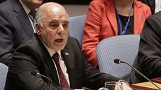 Irácký premiér Hajdar Abádí hovoil v Rad bezpenosti OSN (24. záí 2014).