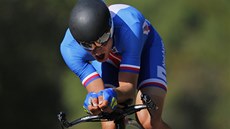 Český cyklista Jan Bárta během časovky na mistrovství světa v Ponfferadě Český cyklista Jan Bárta během časovky na mistrovství světa v Ponfferadě