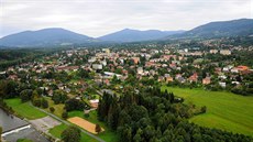 Frýdlant nad Ostravicí z ptačí perspektivy. Frýdlant nad Ostravicí z ptačí perspektivy.