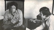 Johnny Cash při své návštěvě Prahy v roce 1978 poskytl českým novinářům Johnny Cash při své návštěvě Prahy v roce 1978 poskytl českým novinářům