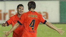 Lionel Messi a Ivan Rakitič slaví gól Barcelony Lionel Messi a Ivan Rakitič slaví gól Barcelony