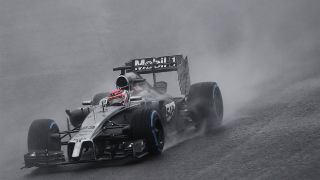 MOKRO. Jenson Button ve Velk cen Japonska formule 1. 