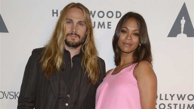 Zoe Saldana a jej manel Marco Perego (Los Angeles, 1. jna 2014)