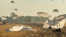 Seskok britských a polských výsadká bhem cviení Anakonda v Polsku