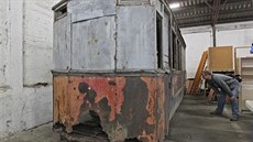 Torzo první jihlavské tramvaje, kterou ministerstvo kultury prohlásilo památkou.