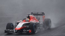 V ZÁPLAV VODY. Jules Bianchi ve Velké cen Japonska formule 1.  