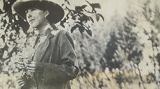 Karen Blixenová na archivním snímku v muzeu