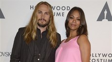 Zoe Saldana a její manel Marco Perego (Los Angeles, 1. íjna 2014)