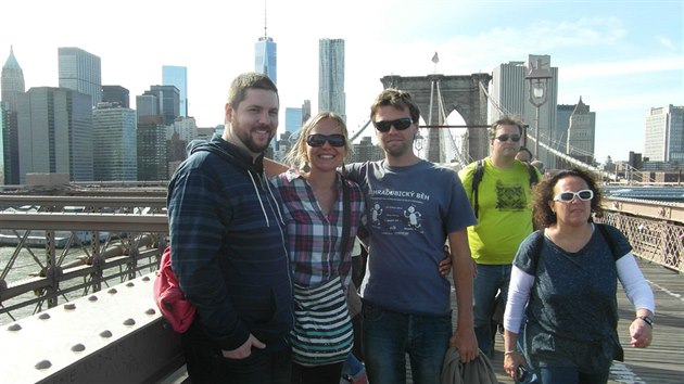 S kamardem Spencerem na slavnm Brooklyn Bridge