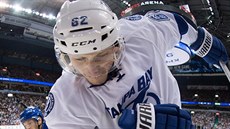 Andrej Šustr z Tampy Bay u mantinelu v utkání ve Vancouveru. Andrej Šustr z Tampy Bay u mantinelu v utkání ve Vancouveru.