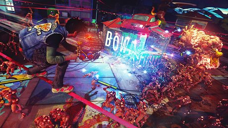 Obrázek ze hry Sunset Overdrive, která vyla exkluzivn pro konzoli Xbox One