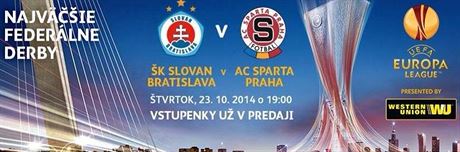 Bilboard zvouc na zpas Slovanu se Spartou.