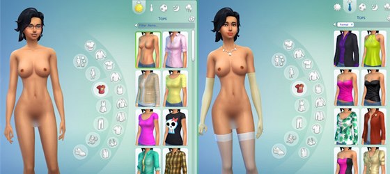 Upravené vzhledy pro nahé postavy v Sims 4