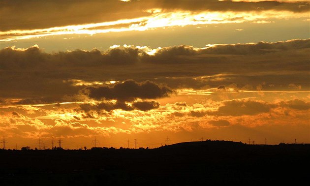 Západ slunce pohledem z Barrandova