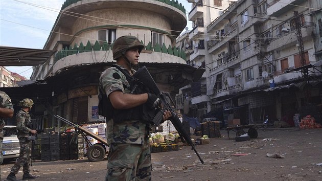 Libanonsk armda na patrole v Tripolisu (27. jna 2014).