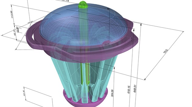 Dropion 2.0 navrhnut ve 3D softwaru Rhinoceros.