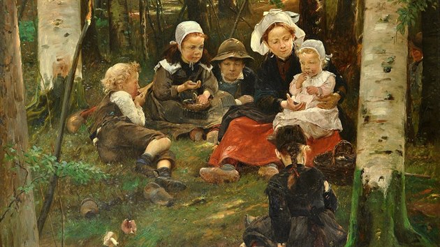 Vclav Brok, ern jahody, olej na dev, 1899