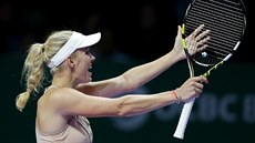 VDY TO BYL AUT! Dánská tenistka Caroline Wozniacká v utkání proti arapovové...