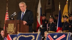 Prezident Miloš Zeman během svého projevu před předáváním státních vyznamenání.... Prezident Miloš Zeman během svého projevu před předáváním státních vyznamenání....