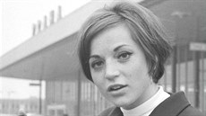 Milena Rezková-Hübnerová po návratu z olympijských her v Mexiku 1968.