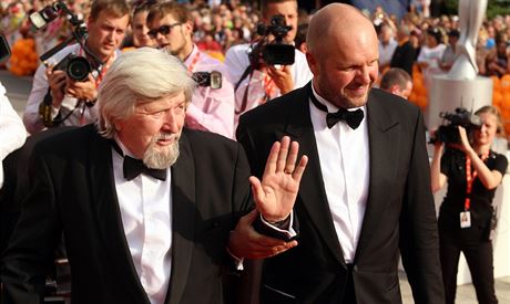 Miroslav Ondíek a jeho syn David na festivalu v Karlových Varech v roce 2014.