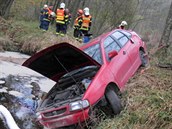 Vozidlo tyiatyicetiletho idie skonilo po nehod v Libavskm potoce.