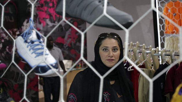 Zakladatelka spojenho sportovnho klubu v Didd Lina Al-Mana (1. kvtna 2014).