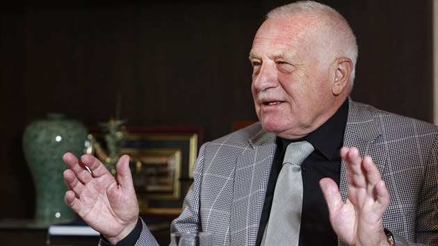 Exprezident Václav Klaus pi rozhovoru pro MF DNES. (27. 10. 2014)