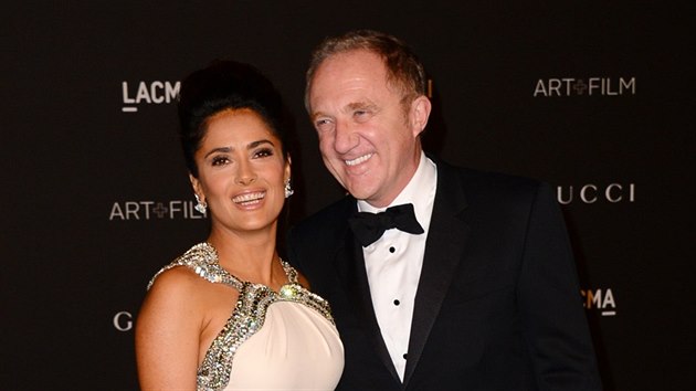 Salma Hayekov a Francois-Henri Pinault na LACMA Art + Film Gala (Los Angeles, 1. listopadu 2014)