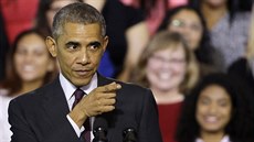 Americký prezident Barack Obama bhem svého projevu ve stát Rhode Island (31....