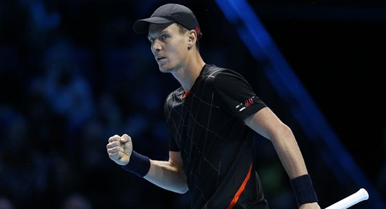 BREJKNUL JSEM HO. Tomá Berdych na Turnaji mistr v Londýn v utkání s Marinem