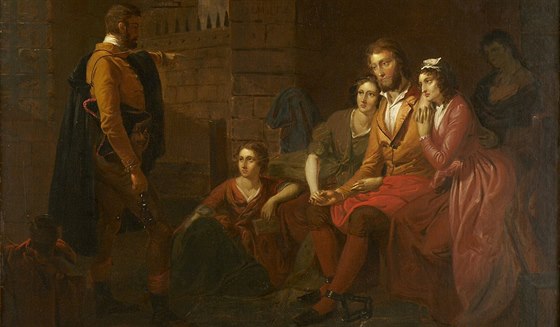 V esku dosud nezveejnný obraz znázorující americkou pedstavu o vznní Lafayetta s rodinou v Olomouci. To provázel dramatický nepodaený útk, za jeho naplánováním stáli zednái.