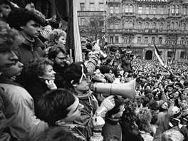 Václavské námstí, 21. listopadu 1989.
