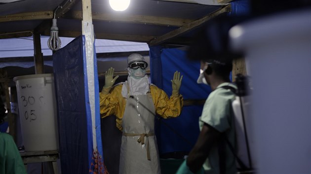 Zdravotnci v Guinei (20. listopadu 2014).