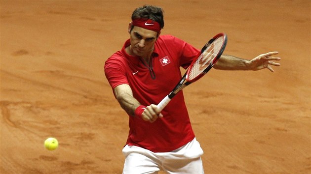 vcarsk tenista Roger Federer ve finle Davis Cupu.