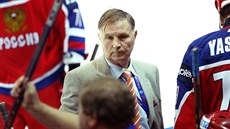 Ruský trenér Viktor Tichonov pi utkání védsko - Rusko na hokejovém...
