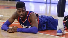 Nerlens Noel z Philadelphie zatím radost z výhry v NBA nezail. Momentka ze 13....